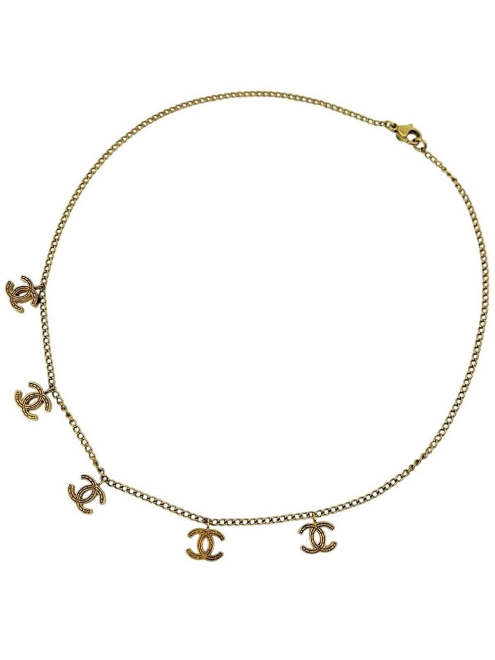 Chanel Necklace CC Logo Gold Plated